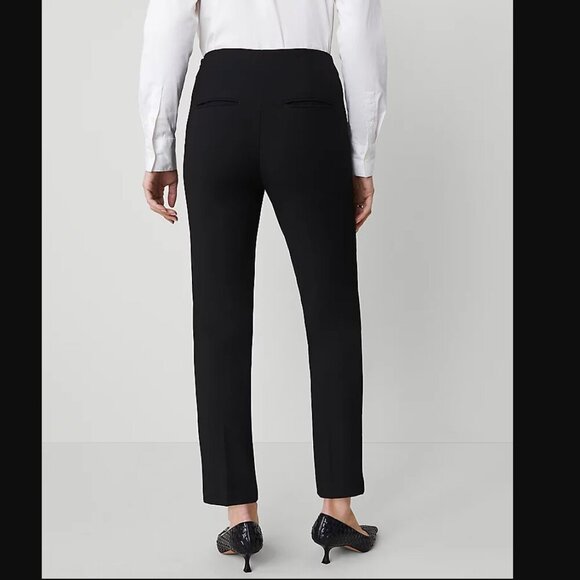 NWT Ann Taylor The Side Zip Ankle Pant in Bi-Stretch Black Size 16 - Picture 2 of 10
